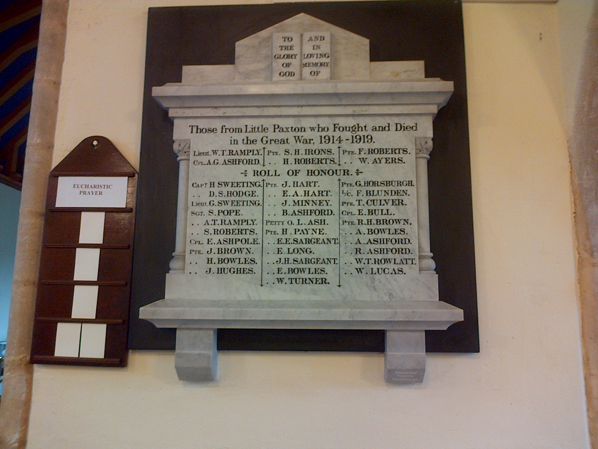 Little Paxton War Memorials Online